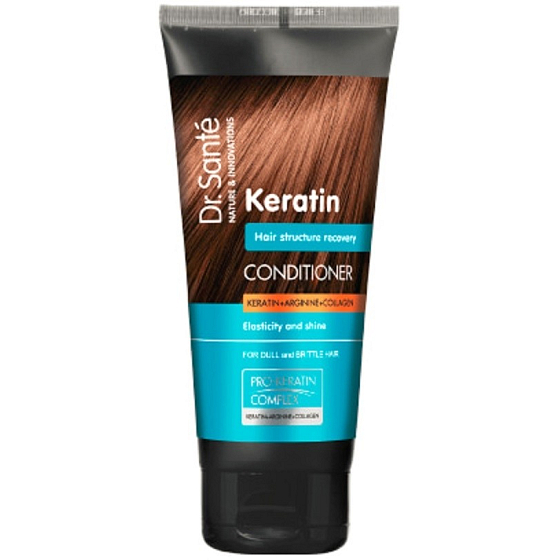 Dr. Santé Keratin Hair głęboko regenerujący i odżywczy odżywka do kruchych, łamliwych włosów bez blasku 200 ml