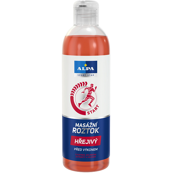 Alpa Sport Start Start před výkonem Hřejivý masážní roztok s kafrem, bylinnými extrakty a silicemi 250 ml