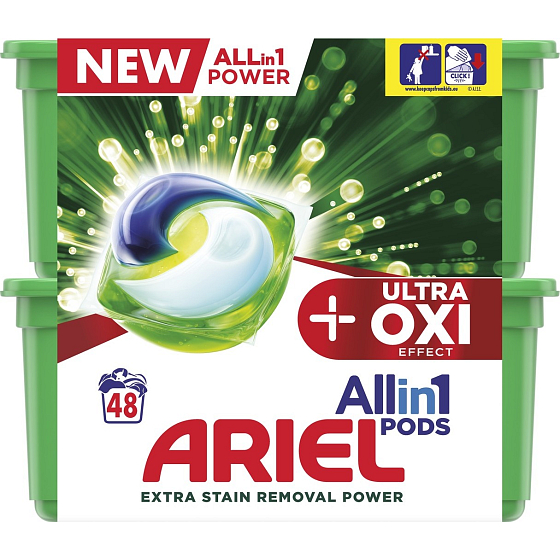 Ariel Allin1 Pods + Ultra Oxi Effect gelové kapsle na praní 48 kusů