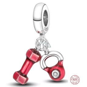 Charm Srebrna 925 Waga do ćwiczeń - hantel i kettle 2w1, zawieszka na bransoletkę sport Charm Srebrna 925 Waga do ćwiczeń - hantel i kettle 2w1, zawieszka na bransoletkę sport