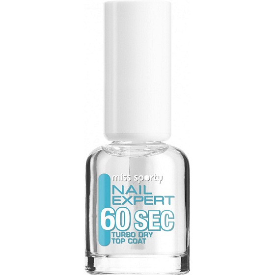 Miss Sporty Nail Expert 60 Sec Turbo Dry Top Coat rychleschnoucí krycí lak na nehty 8 ml