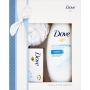 Dove Gentle Exfoliating sprchový gel 250 ml + toaletní mýdlo 100 g + mycí houba, kosmetická sada