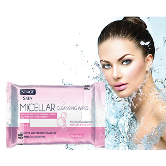 Nuagé Micelární Aloe Vera, witamina E & ekstrakt z rumianku 3w1 micelarne nawilżane chusteczki 25 sztuk