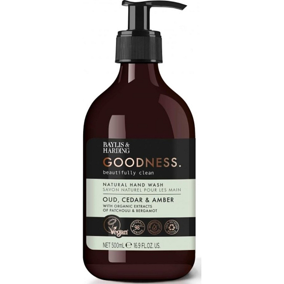 Baylis & Harding Oudové a Cedrové dřevo a Jantar tekuté mýdlo na ruce dávkovač 500 ml