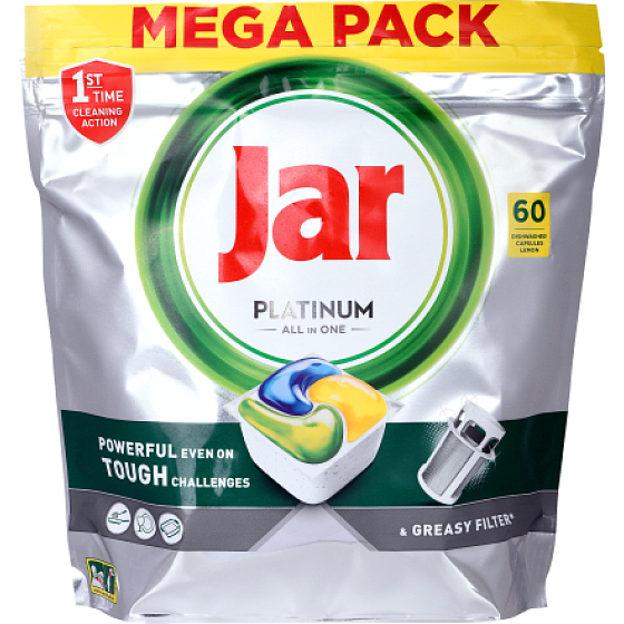 Jar Platinum All in One Lemon kapsle do myčky nádobí 60 kusů