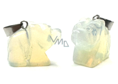 Opalit Niedźwiedź wisiorek, syntetyczny kamień ręcznie szlifowana figurka 1,8 x 2,5 x 8 mm, kamień pragnienia i nadziei
