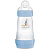 Mam Anti-Colic antikoliková láhev na krmení, silikonová jemná savička se středním průtokem 2+ měsíců Modrá 260 ml