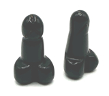 Chalcedon czarny Penis do szczęścia, naturalny kamień na wzwód ok. 3 cm