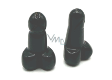 Chalcedon czarny Penis do szczęścia, naturalny kamień na wzwód ok. 3 cm