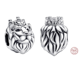 Charm Srebrny Lew Królewski, zawieszka na bransoletkę symbol
