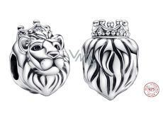 Charm Srebrny Lew Królewski, zawieszka na bransoletkę symbol