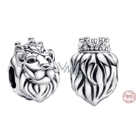 Charm Srebrny Lew Królewski, zawieszka na bransoletkę symbol