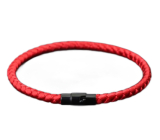 Lanový Magnetický náramek – červený 21,5 cm x 4 mm, unisex
