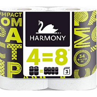Harmony Compact 3-warstwowy papier toaletowy 4=8, 4 rolki, 34 m rolki