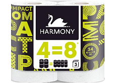 Harmony Compact 3-warstwowy papier toaletowy 4=8, 4 rolki, 34 m rolki