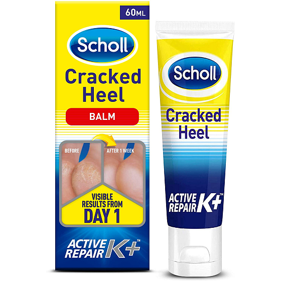 Scholl Cracked Heel K+ balzám na popraskané paty 60 ml