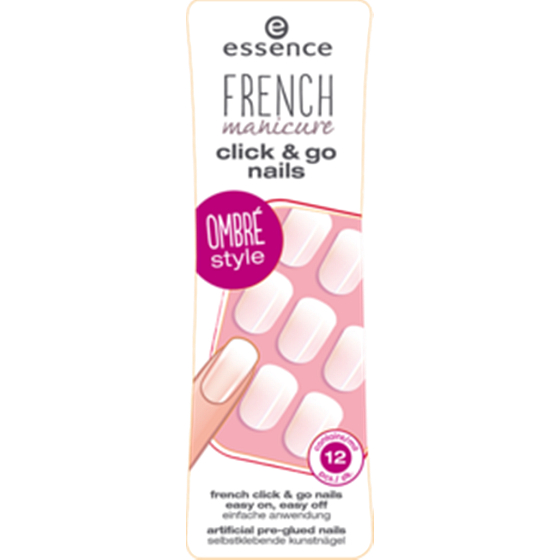 Essence French Manicure Click & Go nalepovací nehty 03 Girls Just Wanna Have Fun 12 kusů