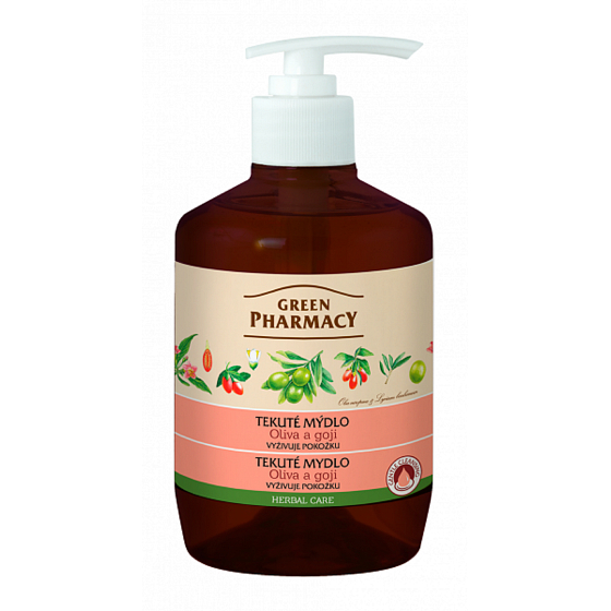 Green Pharmacy Olivový olej a Goji tekuté vyživující mýdlo 460 ml