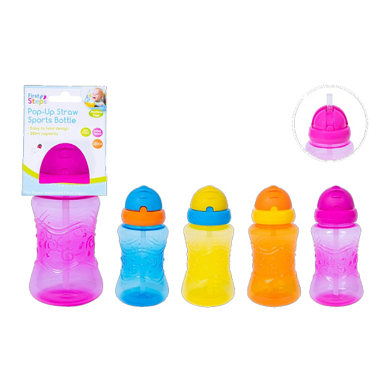 First Step 6+ láhev s brčkem pro děti žlutá 310 ml