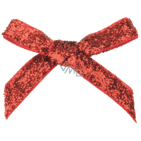 Wstążka aksamitna wąska czerwona błyszcząca 8 cm 12 sztuk