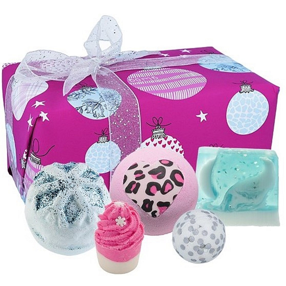 Bomb Cosmetics Báječná - Fab-yule-ous šumivý balistik do koupele 2 x 160 g + špalíček do koupele 50 g + glycerinové mýdlo 100 g + kulička 30 g, kosmetická sada