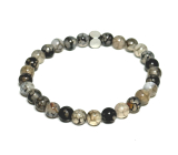 Achat żylasty, draży naszyjnik elastyczny naturalny kamień, kuleczka 6- 6,8 mm / 16 - 17 cm
