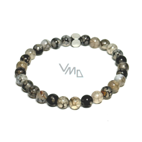 Achat żylasty, draży naszyjnik elastyczny naturalny kamień, kuleczka 6- 6,8 mm / 16 - 17 cm Achat żylasty, draży naszyjnik elastyczny naturalny kamień, kuleczka 6- 6,8 mm / 16 - 17 cm