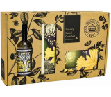 English Soap Narcissus Lime - Narcyz i Limetka naturalne perfumowane mydło toaletowe z masłem shea 240 g + krem do rąk 75 ml + dezynfekcja do rąk 100 ml, zestaw kosmetyków dla kobiet