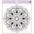 Předloha na adhezní fólii k barvičkám na sklo Mandala kytička 30 x 33,5 cm