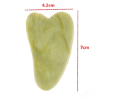 Nefrit Gua Sha redukuje vrásky, otoky, zlepšuje pružnost pokožky 4,2 x 7 cm, kámen klidu