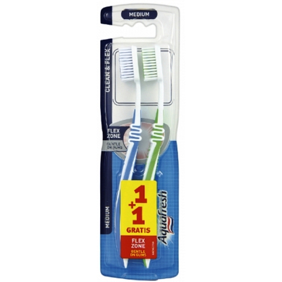 Aquafresh Clean & Flex střední zubní kartáček duopack