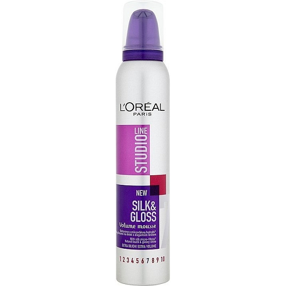 Loreal Paris Studio Line Silk & Gloss Volume Mousse objemová pěna na vlasy 200 ml