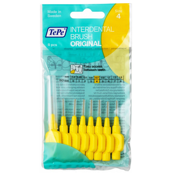 TePe Original Szczoteczki międzyzębowe Normal 0,7 mm żółty 8 sztuk