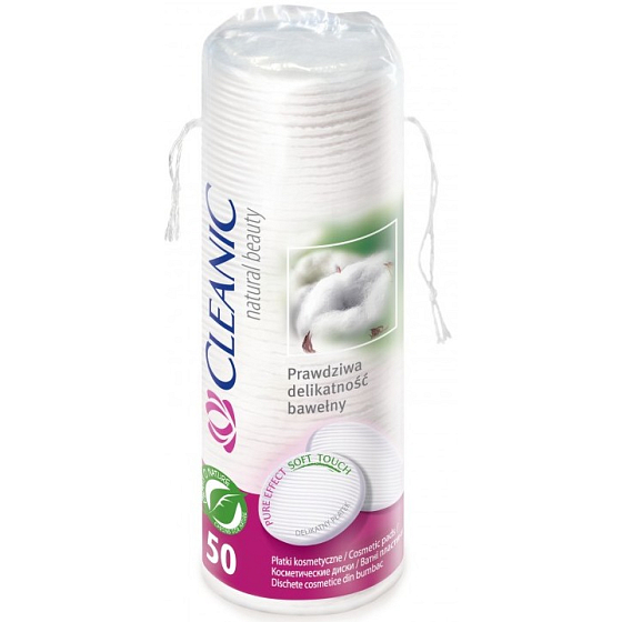 Cleanic Natural Beauty Pure Effect Soft Touch odličovací tampony 50 kusů
