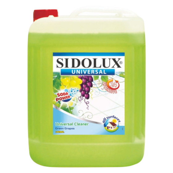 Sidolux Universal Soda Zielone winogrona środek czyszczący do wszystkich zmywalnych powierzchni i podłóg 5 l