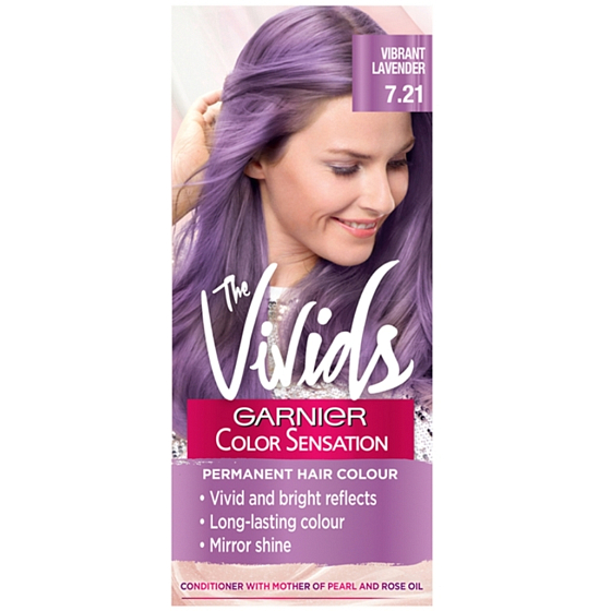 Garnier Color Sensation The Vivids intenzivní permanentní barvící krém na vlasy 7.21 Pastelová fialová