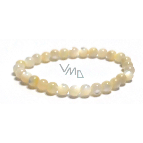 Perleť náramek elastický z přírodní lastury, kulička 6 mm / 16 -17 cm, symbol ženskosti Perleť náramek elastický z přírodní lastury, kulička 6 mm / 16 -17 cm, symbol ženskosti