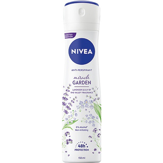 Nivea Miracle Garden Levander & Lily of The Valley 48h antiperspirant deodorant sprej pro ženy 150 ml