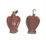 Goldstone złoty Anioł stróż  kamień ambicji, 2 - 2,2 cm, ręcznie szlifowany
