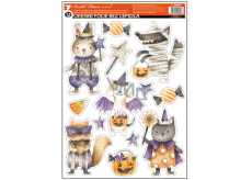 Folia okienna halloween czarodziejka i wampir z brokatem 29 x 41 cm