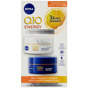 Nivea Q10 Energy energetyzujący krem na dzień przeciw zmarszczkom 50 ml + energetyzujący krem na noc przeciw zmarszczkom 50 ml, zestaw kosmetyczny