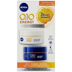 Nivea Q10 Energy energetyzujący krem na dzień przeciw zmarszczkom 50 ml + energetyzujący krem na noc przeciw zmarszczkom 50 ml, zestaw kosmetyczny