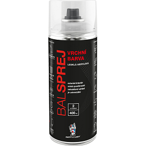 BALSPREJ górna uniwersalna farba akrylowa w sprayu, RAL 9010 biały połysk, 400 ml