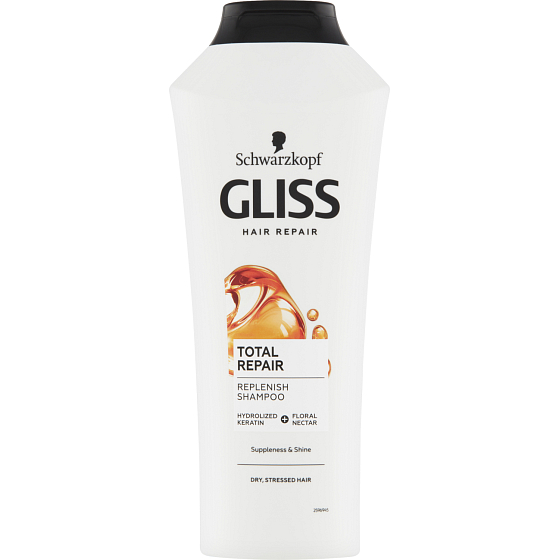 Gliss Total Repair szampon regeneracyjny do suchych włosów, 400 ml