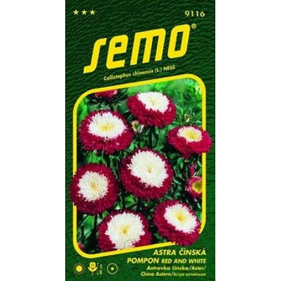 Semo Astra Čínská Pompon Red and White 0,5 g
