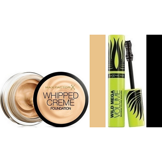 Max Factor Whipped Creme Foundation make-up 75 Golden 18 ml + Wild Mega Volume řasenka černá 11 ml
