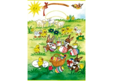 Anděl Igelitová taška 36 x 27,5 x 4 cm Zajíčci s košíkem