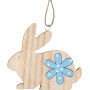 Zajíček dřevěný s kytičkou k zavěšení 8 cm 1 kus