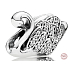 Zawieszka ze srebra próby 925 Majestatyczny Łabędź, koralik do bransoletki