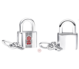 Charm Srebrna biżuteria 925 Zamek i klucz 2w1 czerwony, zawieszka na bransoletkę miłość